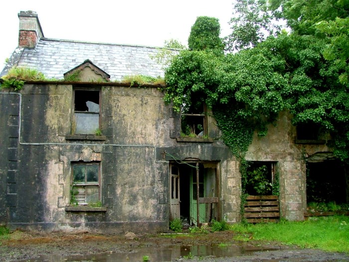 Ruins of an abandoned stone house, photographed by Val Robus