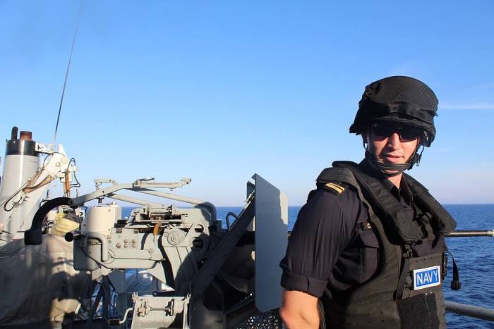 Photograph accompanying the article on FORST and the LÉ Eithne MRET