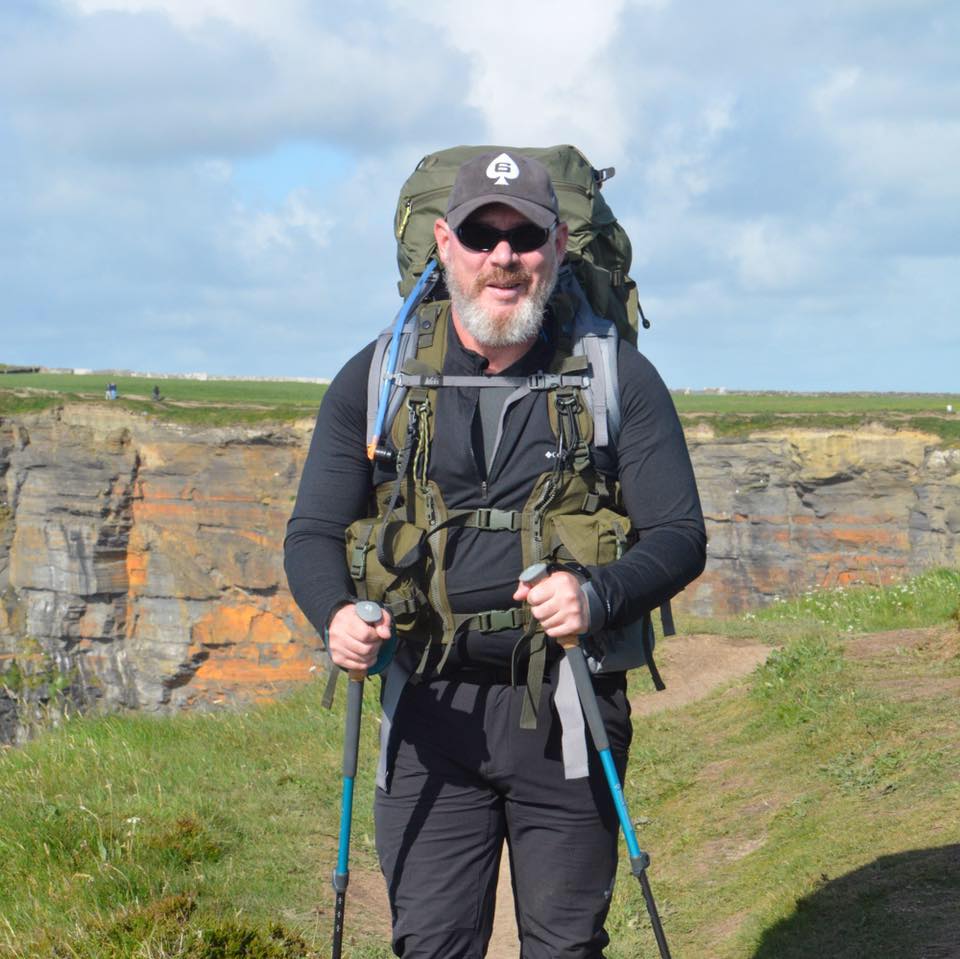 Dermot Cosgrove on a training hike in Ireland
